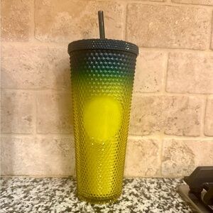 FINAL PRICE - Yellow and blue ombre Starbucks tumbler…